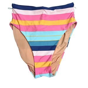 J.Crew Womens High Waisted Sunset Stripe Bikini Bottom Size XS Beach Vacation